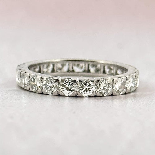 Bague 56 Alliance vintage - Bague en platine et diamants naturels, taille 56 58 Facettes 90596-AC12405