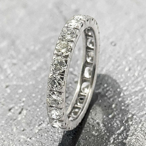 Bague 56 Alliance vintage - Bague en platine et diamants naturels, taille 56 58 Facettes 90596-AC12405