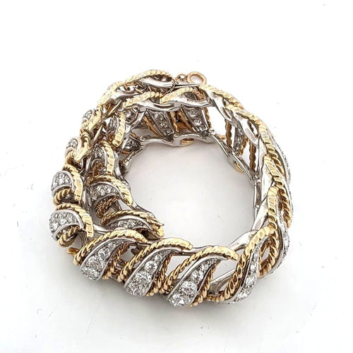 Bracelet Bracelet années 1940-1950 en platine et or avec diamants 58 Facettes 34/26 E