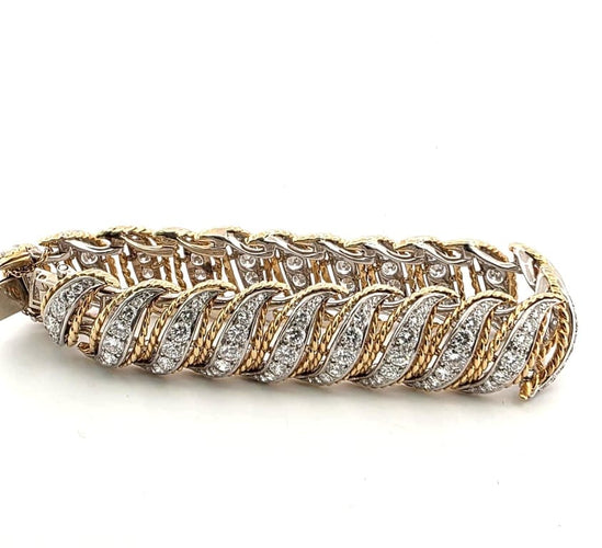 Bracelet Bracelet années 1940-1950 en platine et or avec diamants 58 Facettes 34/26 E