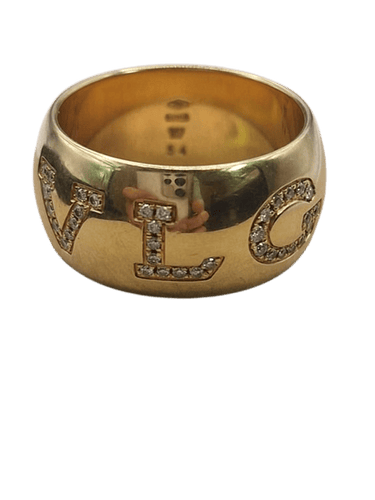 Bague 54 BVLGARI Monologo - Bague en or jaune 18 ct et diamants 58 Facettes CV-017