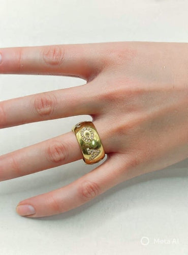 Bague 54 BVLGARI Monologo - Bague en or jaune 18 ct et diamants 58 Facettes CV-017