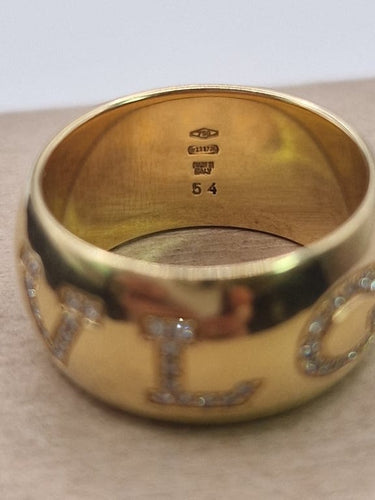 Bague 54 BVLGARI Monologo - Bague en or jaune 18 ct et diamants 58 Facettes CV-017