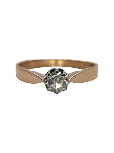 Bague 57 Solitaire ancien - Bague en or rose 18K et diamant 0,40 ct 58 Facettes 1684