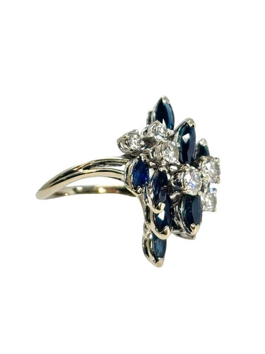 Bague 58 Bague en or blanc 18K sertie de saphirs et diamants 58 Facettes 1688