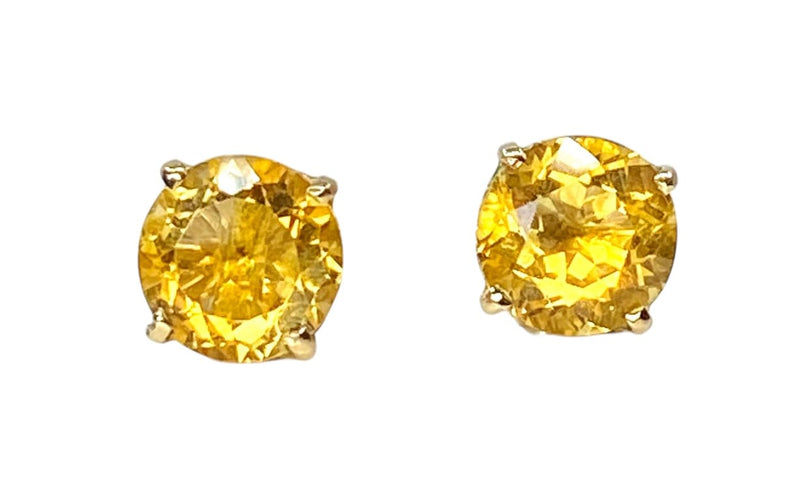 Boucles d'oreilles Boucles d’oreilles - Puces en or jaune 18 carats et citrines 58 Facettes AB683