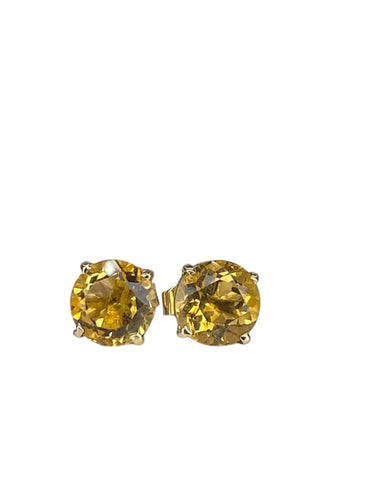 Boucles d'oreilles Boucles d’oreilles - Puces en or jaune 18 carats et citrines 58 Facettes AB683