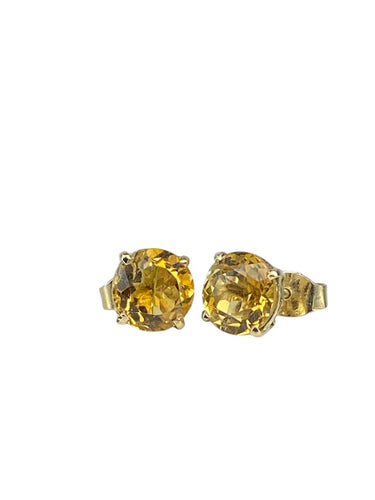 Boucles d'oreilles Boucles d’oreilles - Puces en or jaune 18 carats et citrines 58 Facettes AB683