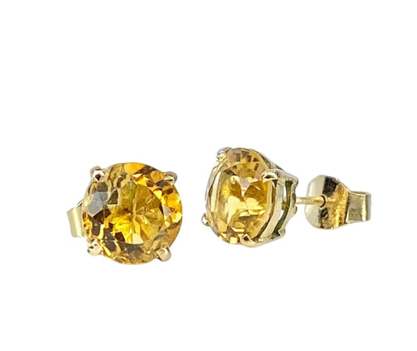 Boucles d'oreilles Boucles d’oreilles - Puces en or jaune 18 carats et citrines 58 Facettes AB683