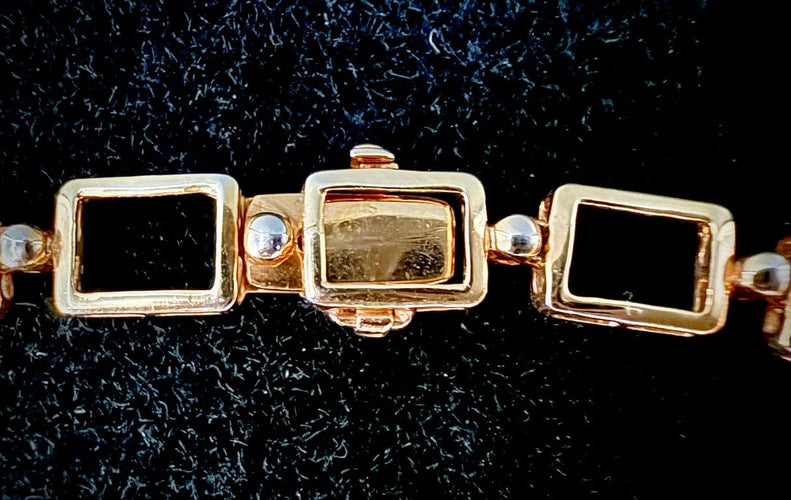 Collier Collier à mailles octogonales en or jaune 18 carats et diamants 58 Facettes Collier 01