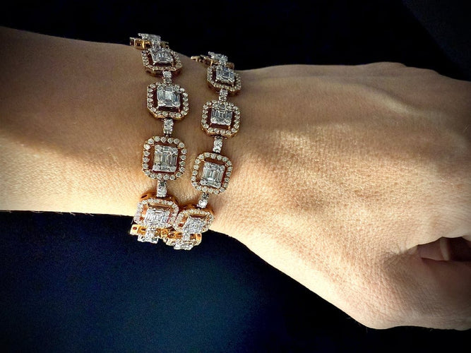 Collier Collier à mailles octogonales en or jaune 18 carats et diamants 58 Facettes Collier 01