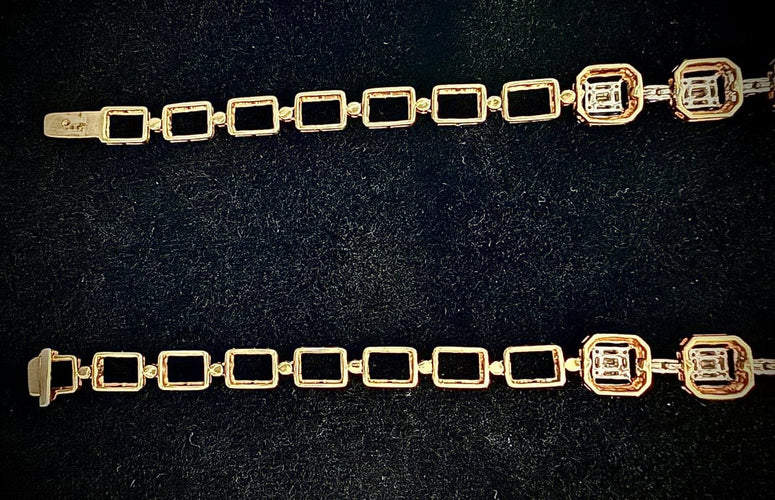 Collier Collier à mailles octogonales en or jaune 18 carats et diamants 58 Facettes Collier 01