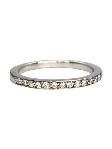 Bague 47 Demi-alliance en or blanc 18K et diamants 0,25 ct 58 Facettes 1714