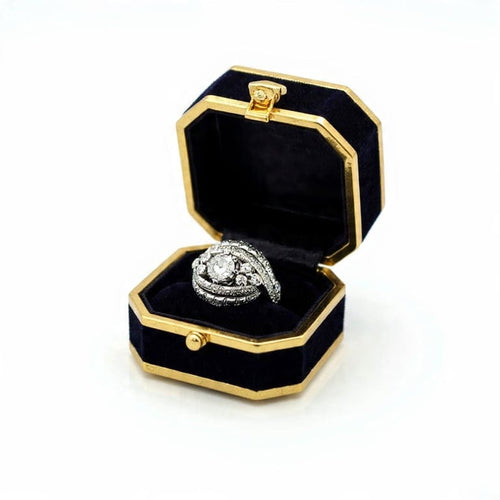 Bague 52 Bague années 40 en or blanc 18 ct avec diamants 58 Facettes 171/B OC