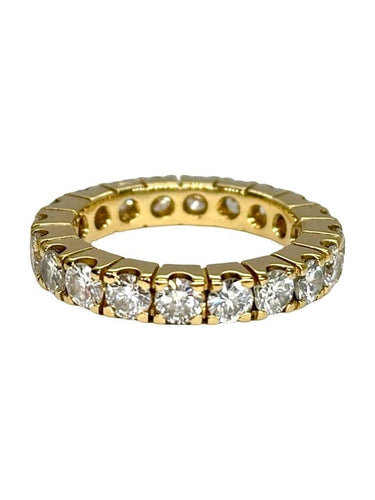 Bague 51 Alliance tour complet en or jaune 18K et diamants 2,40 ct 58 Facettes 1679