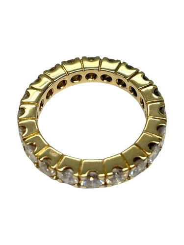 Bague 51 Alliance tour complet en or jaune 18K et diamants 2,40 ct 58 Facettes 1679