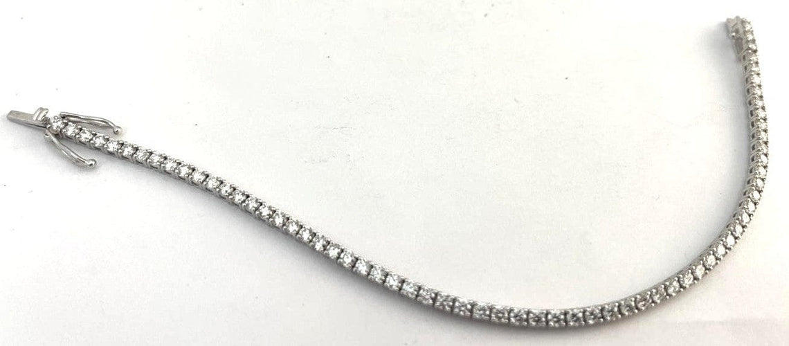 Bracelet Bracelet ligne tennis en or blanc et diamants 3,09 ct 58 Facettes 269289
