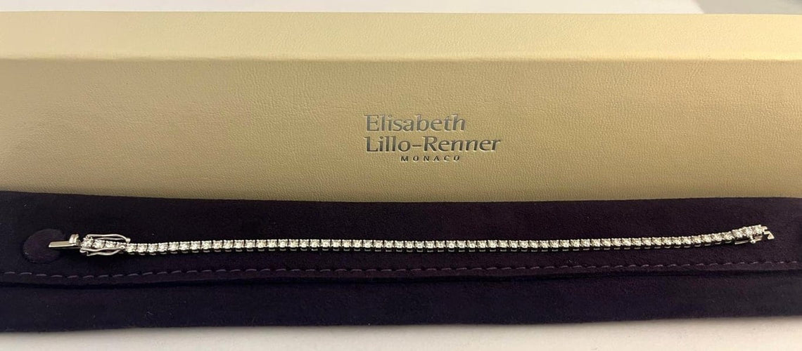 Bracelet Bracelet ligne tennis en or blanc et diamants 3,09 ct 58 Facettes 269289