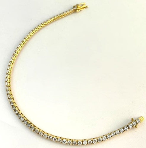 Bracelet Bracelet tennis en or jaune et diamants 3,10 ct 58 Facettes 269291