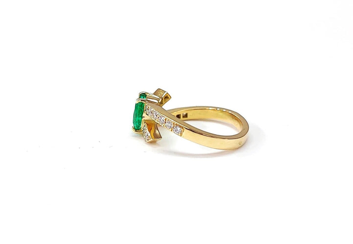 Bague 54 Bague émeraude et diamants 58 Facettes BAG-FA-56