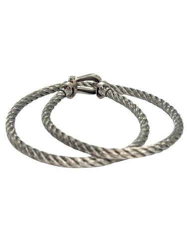 Bracelet Fred Force 10 - Bracelet grand modèle double tour en or blanc 18K 58 Facettes 1541
