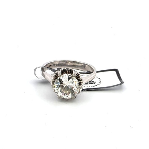 Bague 53 Bague solitaire vintage en or blanc avec diamant 1,90 ct 58 Facettes 171/26 E