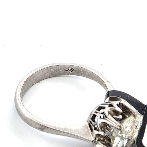 Bague 53 Bague solitaire vintage en or blanc avec diamant 1,90 ct 58 Facettes 171/26 E