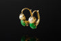 Boucles d'oreilles Boucles d’oreilles - Or jaune 18 carats, émeraude et perle naturelle 58 Facettes
