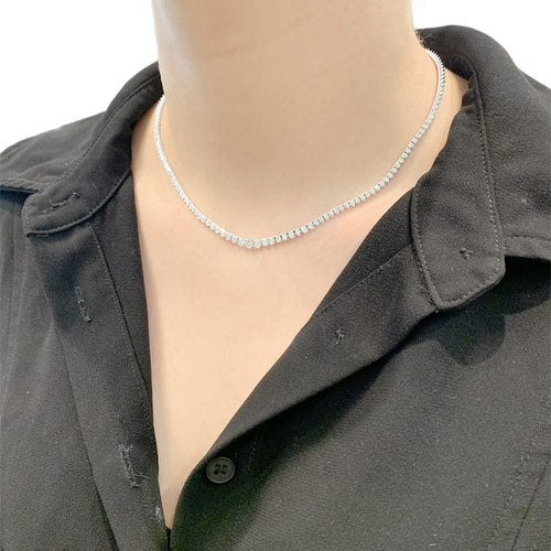 Collier Collier rivière en or blanc et diamants. 58 Facettes 35404