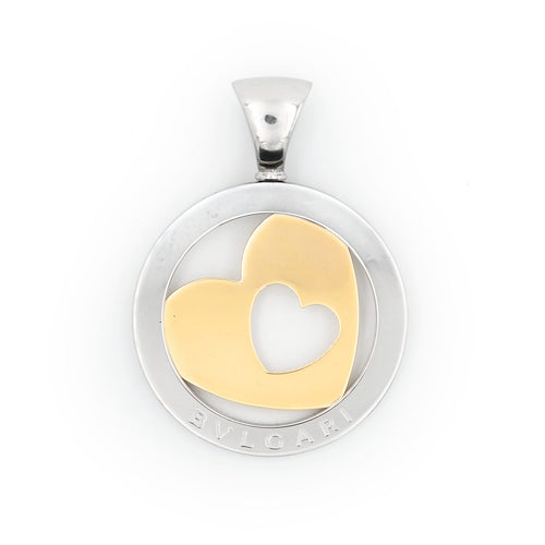Pendentif Bulgari - Pendentif cœur en or jaune 18 ct et acier 58 Facettes 12268