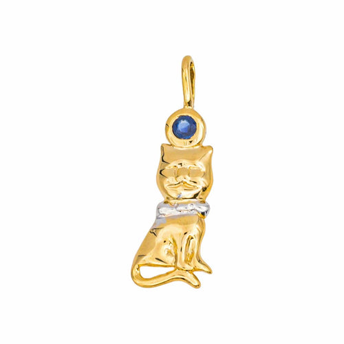 Pendentif Pendentif Chat Or jaune, Or blanc Saphir 58 Facettes 5189854RV