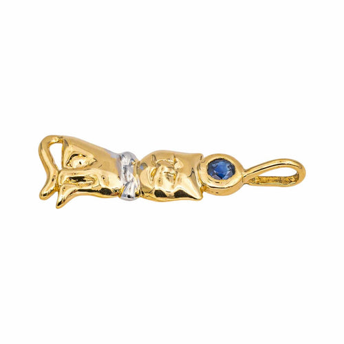 Pendentif Pendentif Chat Or jaune, Or blanc Saphir 58 Facettes 5189854RV