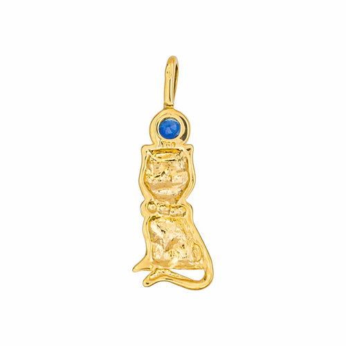 Pendentif Pendentif Chat Or jaune, Or blanc Saphir 58 Facettes 5189854RV