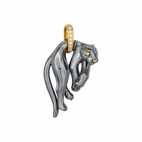 Pendentif Cartier Pendentif Panthère Argent, Or jaune Diamant 58 Facettes 5114923CN