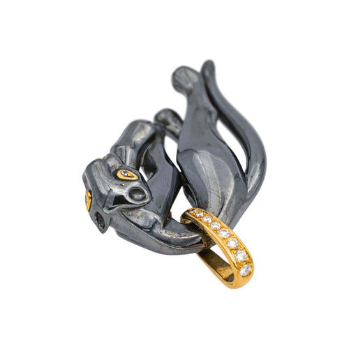 Pendentif Cartier Pendentif Panthère Argent, Or jaune Diamant 58 Facettes 5114923CN