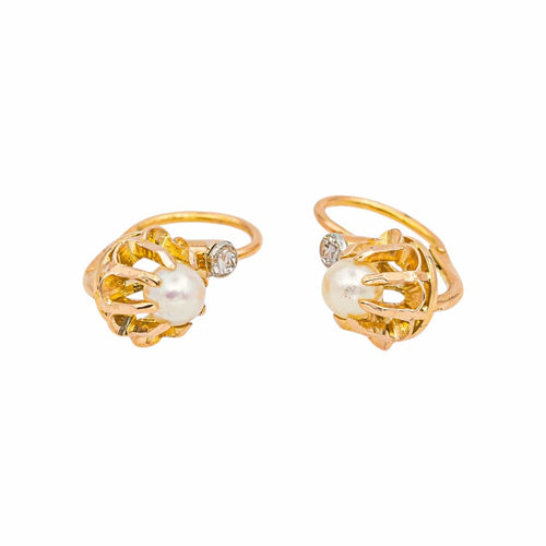 Boucles d'oreilles Boucles d'oreilles Dormeuses Or rose Perle 58 Facettes 5189855RV