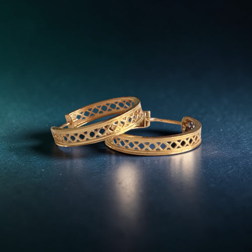 Boucles d'oreilles Créoles ajourées - Boucles d’oreilles en or rose 18 carats 23 mm 58 Facettes 99