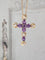 Pendentif Croix - Pendentif en or blanc et jaune 18K améthystes et diamants 58 Facettes 242
