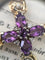 Pendentif Croix - Pendentif en or blanc et jaune 18K améthystes et diamants 58 Facettes 242