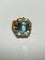 Bague 60 Bague ancienne en or jaune 750 et aigue-marine, diamants 58 Facettes