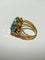 Bague 60 Bague ancienne en or jaune 750 et aigue-marine, diamants 58 Facettes
