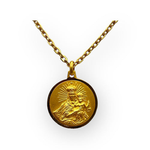 Pendentif Pendentif double face - Médaille Vierge et Christ en or jaune 750 58 Facettes 149066432
