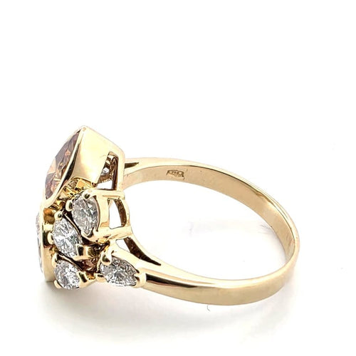 Bague 58 Bague en or jaune 18 ct avec diamants taille poire 58 Facettes 171/F