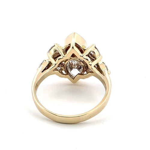 Bague 58 Bague en or jaune 18 ct avec diamants taille poire 58 Facettes 171/F