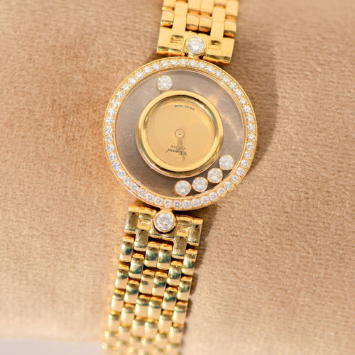 Montre Chopard Happy Diamonds - Montre femme en or jaune 18 carats et diamants 58 Facettes 2034