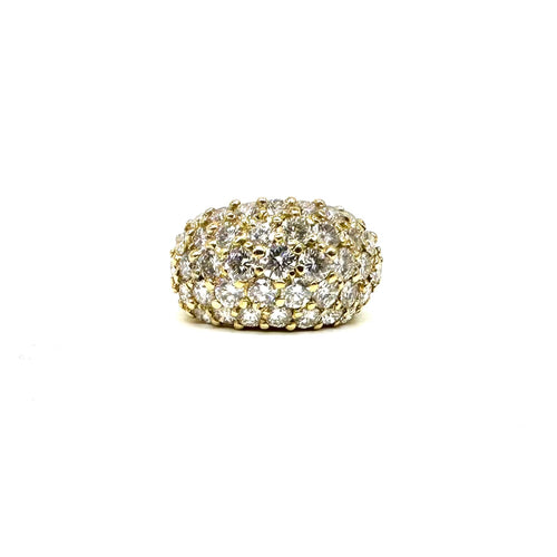 Bague 51 Bague jonc volumineuse en or jaune 750 pavée de diamants 58 Facettes Z1351690