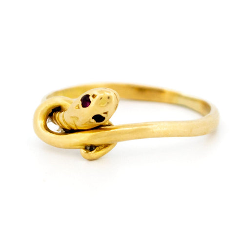Bague 55 Bague serpent en or jaune 18k avec rubis 58 Facettes 681A940E2B954DB6BC38E7501990676C