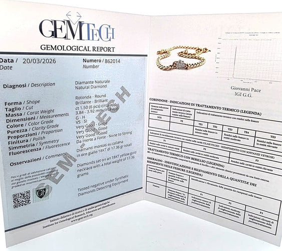 Collier Collier en or jaune 18 kt avec diamants 58 Facettes 164/A