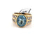 Bague 59 Bague années 90 en or jaune 18 ct, topaze bleue et diamants 58 Facettes 188/D SHD 94/26