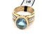 Bague 59 Bague années 90 en or jaune 18 ct, topaze bleue et diamants 58 Facettes 188/D SHD 94/26